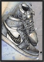 Sneaker print 30,6x43 cm (A3) *ingelijst & gesigneerd