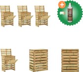 vidaXL Tuincompostbakken 3 st 80x50x100 cm geïmpregneerd grenenhout Compostbak Inclusief Houtreiniger en verfrisser