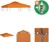 vidaXL Vervangend tentdoek prieel 310 g/m² 3x3 m oranje Partytent Inclusief Reiniger