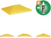 vidaXL Prieeldak 270 g/m² 4x3 m geel Partytent Inclusief Reiniger