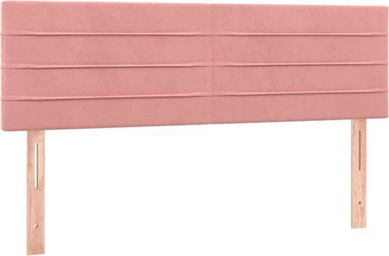 vidaXL Boxspring avec matelas Velours Rose 140x190 cm - Boxspring - Sommiers - Lit - Meubles de couchage