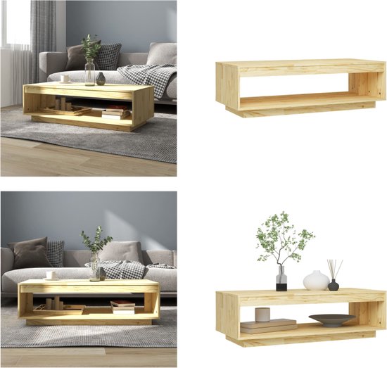 VidaXL Salontafel Massief Grenenhout 50x50x33,5 Cm - Met Opbergschap - Diverse Kleuren