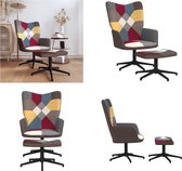 vidaXL Relaxstoel met voetenbank patchwork stof - Relaxstoel Met Voetenbank - Relaxstoelen Met Voetenbanken - Zetel Met Voetenbankje - Zetels Met Voetenbankjes