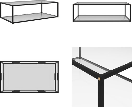 vidaXL Salontafel Transparant Gehard Glas Salon Huiskamer Bijzettafel Tafeltje