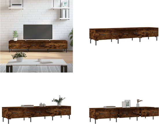 vidaXL Tv-meubel 150x36x30 cm bewerkt hout gerookt eikenkleurig - Tv-meubel - Tv-meubelen - Tv Kast - Opbergkast