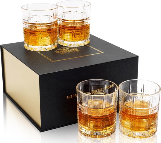 Mikasa Julie Luxury Lead Free Crystals Old-Fashioned Cocktail Glasses 425ml Clear Set of 4
