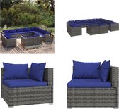 vidaXL 12-delige Loungeset met kussens poly rattan grijs - Loungeset - Loungesets - Tuinset - Tuinmeubelset