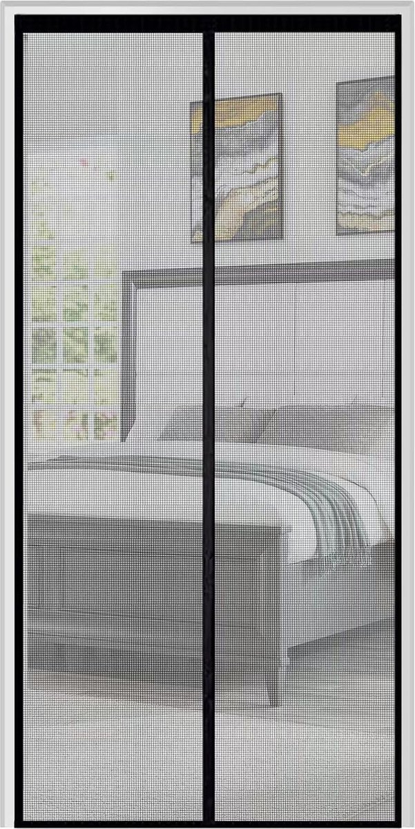 Vliegengaas, balkondeur, zonder boren, 100 x 220 cm, vliegengaas voor deur, magneet, insectenbescherming, balkondeur, duurzaam en stabiel glasvezelmateriaal, zwart