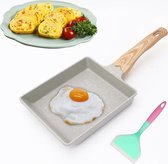 Tamagoyaki pan, Japanse omeletpannen met antiaanbaklaag, aluminium omeletpan, rechthoekige eierpan, Tamago pan, mini-braadpan, voor gasfornuis, inductiekookplaat, pannenkoeken