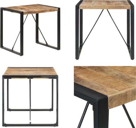 Eettafel 80x80x75 cm bewerkt hout grijs sonoma eikenkleurig
