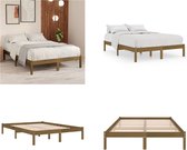 vidaXL Bedframe massief grenenhout honingbruin 140x200 cm - Bedframe - Bedframe - Bed Frame - Bed Frames