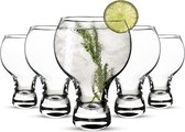 Gin Tonic Gin & Tonic glazen, 4-delige set, 520 ml, handgemaakt en exclusieve glasset, Gin Tonic glazen met dubbele glasconstructie voor onbreekbaarheid, voor barfeesten, barglazen,
