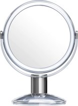 Make-upspiegel cosmetische spiegel cosmetische vergrootspiegel met 1X / 10X vergroting 360° draaibare tafelspiegel voor make-up zilver