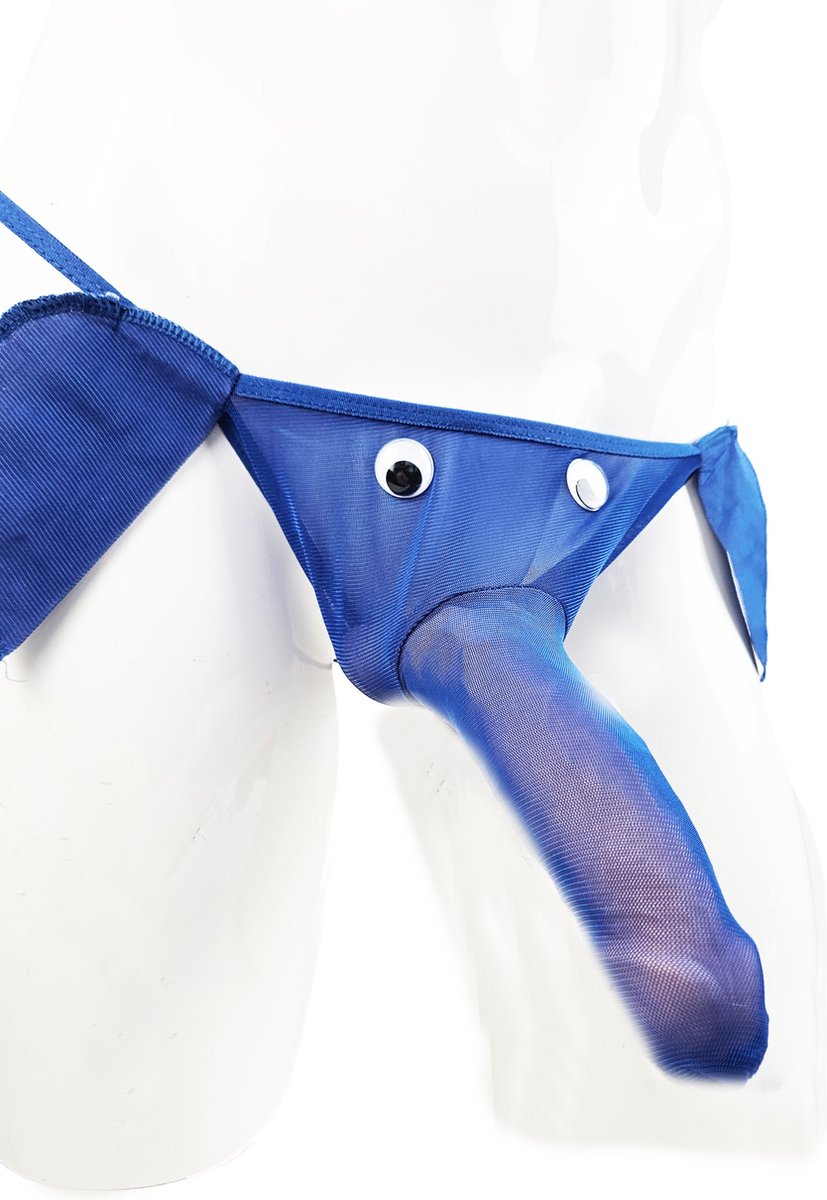BamBella® - Onderbroek heren - Onesize - grappig valentijn verassing voor koppels string olifant blauw