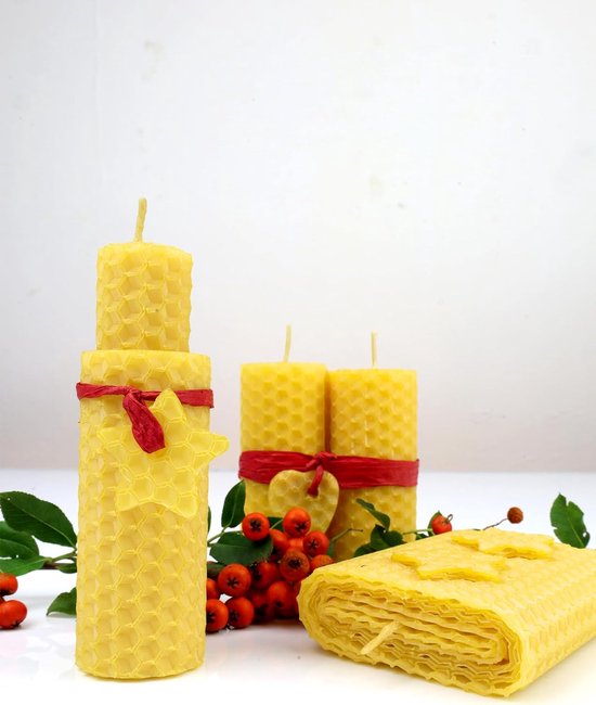 DIY Bijenwas Kaarsen Knutselset – Startpakket Voor 10 Kaarsen – 100% Pure Duitse Bijenwas, 12 Kleuren, Hennepwieken & Handleiding