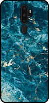 Smartphonica Coque de téléphone pour OPPO A9 2020 avec impression marbrée - Coque arrière en TPU design marbre - Blauw / Coque arrière adaptée pour OPPO A9 (2020)