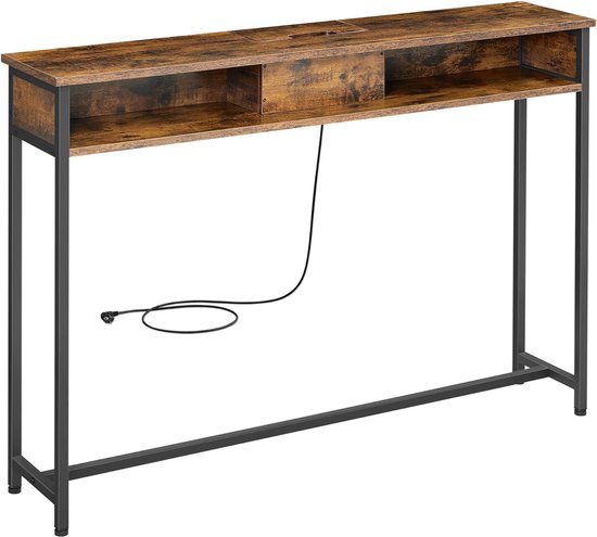 MILUKA Consoletafel Smal Wit 60 Cm | Metalen Wandplank Voor De Hal Met 2 Niveaus Te Gebruiken Als Hangend Nachtkastje Kaptafel Of Dressoir Model Ovva