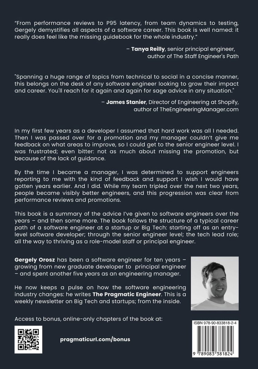 The Software Engineer's Guidebook - back cover