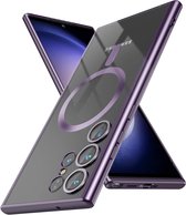 Casemania Coque pour Samsung Galaxy S24 Ultra Violet - Coque arrière en Siliconen - Convient pour Magsafe