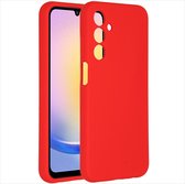 Accezz Hoesje Geschikt voor Samsung Galaxy A25 Hoesje Siliconen - Accezz Liquid Silicone Backcover - Rood