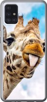 Coque Samsung Galaxy A52 5G - Girafe - Drôle - Langue - Siliconen - Père Noël - Noël - Cadeaux - Chaussures Cadeaux