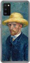 Geschikt voor Samsung Galaxy A41 hoesje - Zelfportret met hoed - Vincent van Gogh - Siliconen Telefoonhoesje
