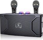 Karaoke Machine - Draagbare Karaoke Machine - Oplaadbaar - Voor Volwassenen - 2 Microfoons - PA-luidsprekersysteem - Verjaardagen, Feestjes - Zangmachine -