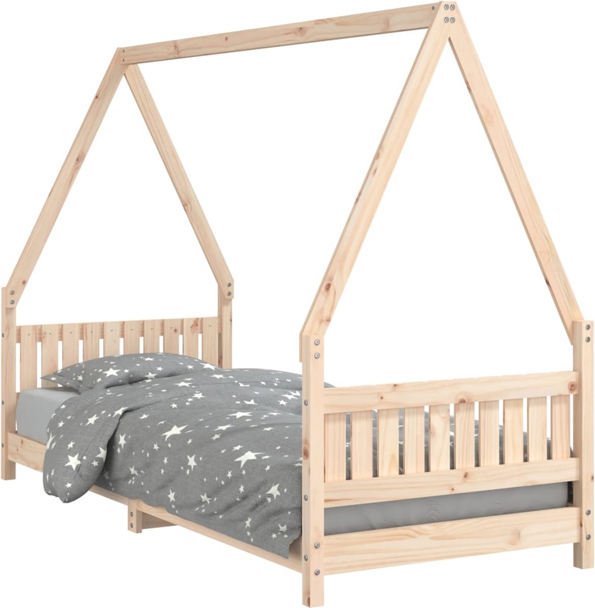 vidaXL Kinderbedframe - 80x200 - cm - massief - grenenhout naturel