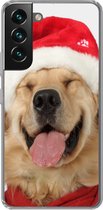 Geschikt voor Samsung Galaxy S22 hoesje - Hond - Grappig - Lachen - Kinderen - Jongens - Meisjes - Siliconen Telefoonhoesje