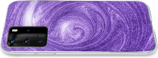 Coque Huawei P40 Pro - Texture pailletée violette dans un tourbillon - Coque de téléphone en Siliconen