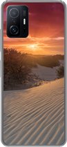 Geschikt voor Xiaomi 11T Pro hoesje - Zonsondergang bij het Nederlandse strand - Siliconen Telefoonhoesje