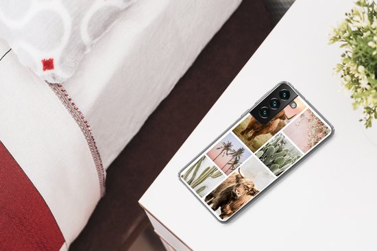 Coque Samsung Galaxy S22 Plus - Scottish Highlander - Succulent - Pastel - Coque de téléphone en Siliconen