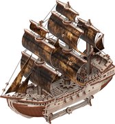 M. Playwood Bateau pirate "Mad Treasure" - Puzzle 3D en bois - Kit de construction en bois - DIY - Artisanat - Miniature - 156 pièces