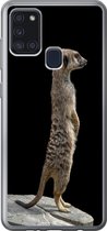 Coque Samsung Galaxy A21s - Suricate - Animaux sauvages - Zwart - Coque de téléphone en Siliconen