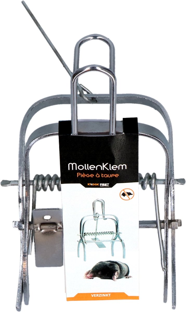 Knock Pest Control Verzinkte mollenklem 1 stuk - Ongedierteval - Mollenval - Mollenverjager - Herbruikbaar - Mollenbestrijding