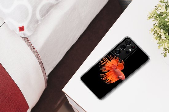 Coque Samsung Galaxy S21 Ultra - Poisson - Animaux sauvages - Zwart - Coque de téléphone en Siliconen