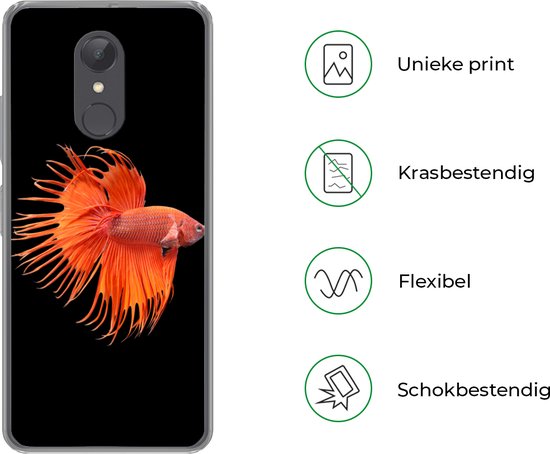 Coque Xiaomi Redmi 5 - Poisson - Animaux Sauvages - Zwart - Coque de Téléphone en Siliconen