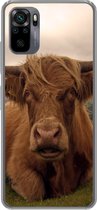 Telefoonhoesje Geschikt voor Xiaomi Redmi Note 10S hoesje - Schotse Hooglander - Dieren - Berg - Siliconen Telefoonhoesje