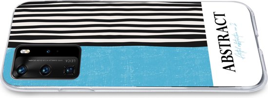 Coque de téléphone compatible avec Huawei P40 Pro - Design - Blauw - Zwart - Wit - Coque en Siliconen