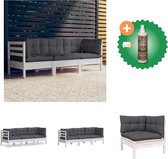vidaXL Canapé de jardin 3 places avec coussins anthracite Canapé de salon en bois de pin massif avec nettoyant et assainisseur pour bois