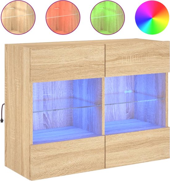 vidaXL Tv-meubel met LED, sonoma eiken, 60x35x40 cm