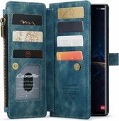 CaseMe C30 Hoesje Geschikt voor Samsung Galaxy S24 Ultra | Wallet Zipper Book Case met Pasjeshouder | Beschermhoes met Portemonnee | Blauw