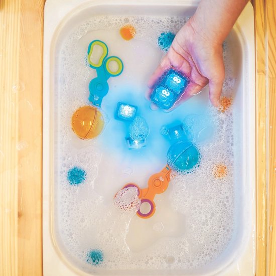 Glo Pals Cookie Monster light up cubes, 4 stuks, blauw, Sesamstraat van Glo Pals — afbeelding 3