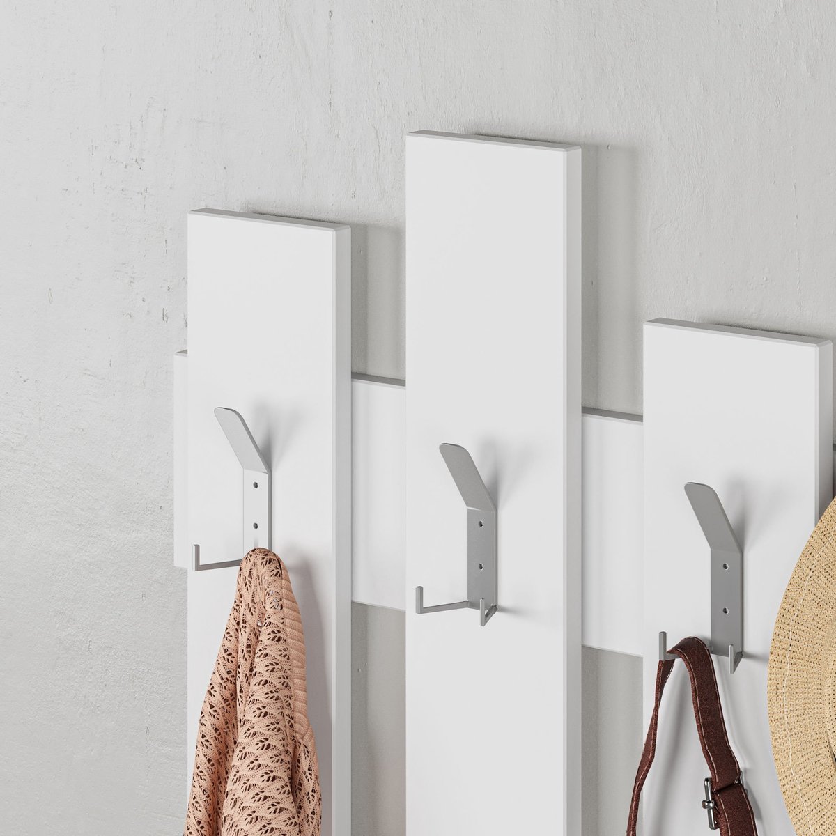 Stijlvolle Kapstok - Wit Melamine - 64x79x4cm - Ruimtebesparend Design