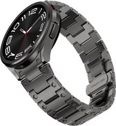 Stalen bandje - RVS - geschikt voor Samsung Galaxy Watch 4 / Watch 4 Classic / Watch 5 / Watch 5 Pro / Watch 6 / Watch 6 Classic - space grey