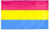 Pansexual Pride vlag 90x150 cm - Polyester - 2 ophangringen - Pan Panseksueel Pansexueel