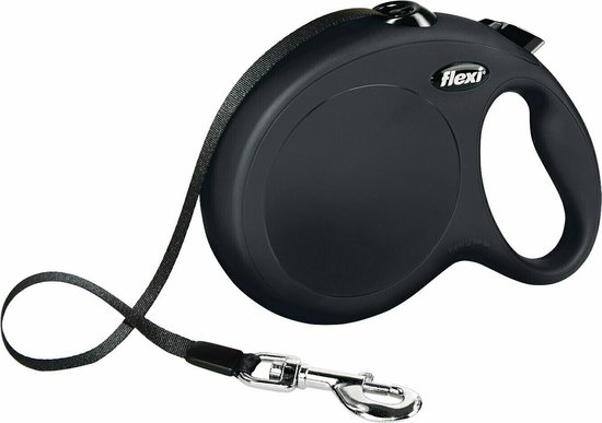Flexi Rollijn New Classic Tape - Large 8 m - Hondenriem - Zwart - Actieve en Grote Honden