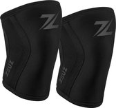 ZEUZ 2 Pièces Attelle de Genou Premium pour Fitness, CrossFit & Sports – Genouillère - Bandes – 7 mm - Noir - Taille XS