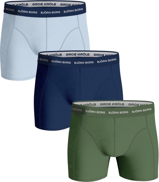 Bjorn Borg - Boxers Björn Borg 3-Pack Blauw Vert - Homme - Taille XL - Body-fit