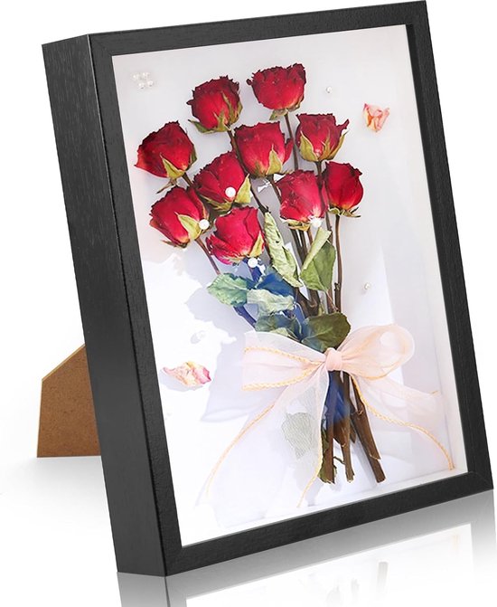 Cadre Billet Cadre 3D Profond, 22 X 27 Cm Cadre Photo 3D à Remplir, Cadre D' Objet En Cadre Fleurs Séchées